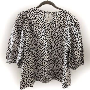 H&M Floral Puff Sleeved Blouse Large